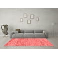 thumbnail image 3 of Ahgly Company Machine Washable Indoor Square Abstract Red Modern Area Rugs, 5' Square, 3 of 4