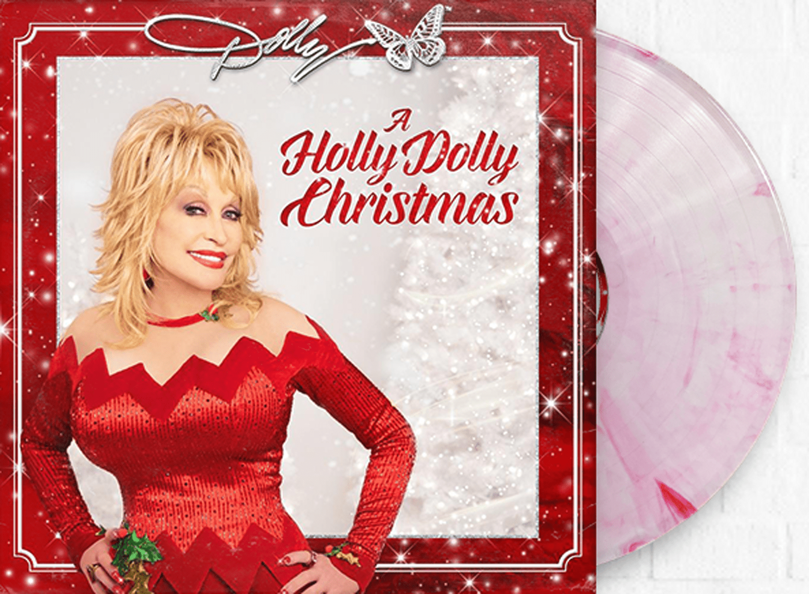 MAGNOLIA BUTTERFLY Dolly Parton - A Holly Dolly Christmas (Exclusive Peppermint Pink Vinyl) LP Record