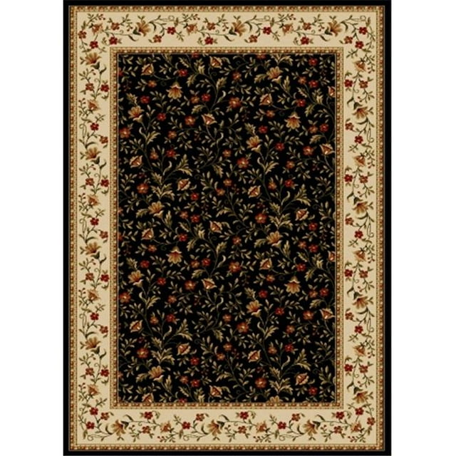 Radici 1593-1114-BLACK Como Rectangular Black Traditional Italy Area Rug- 2 ft. 2 in. W x 7 ft. 7 in. H