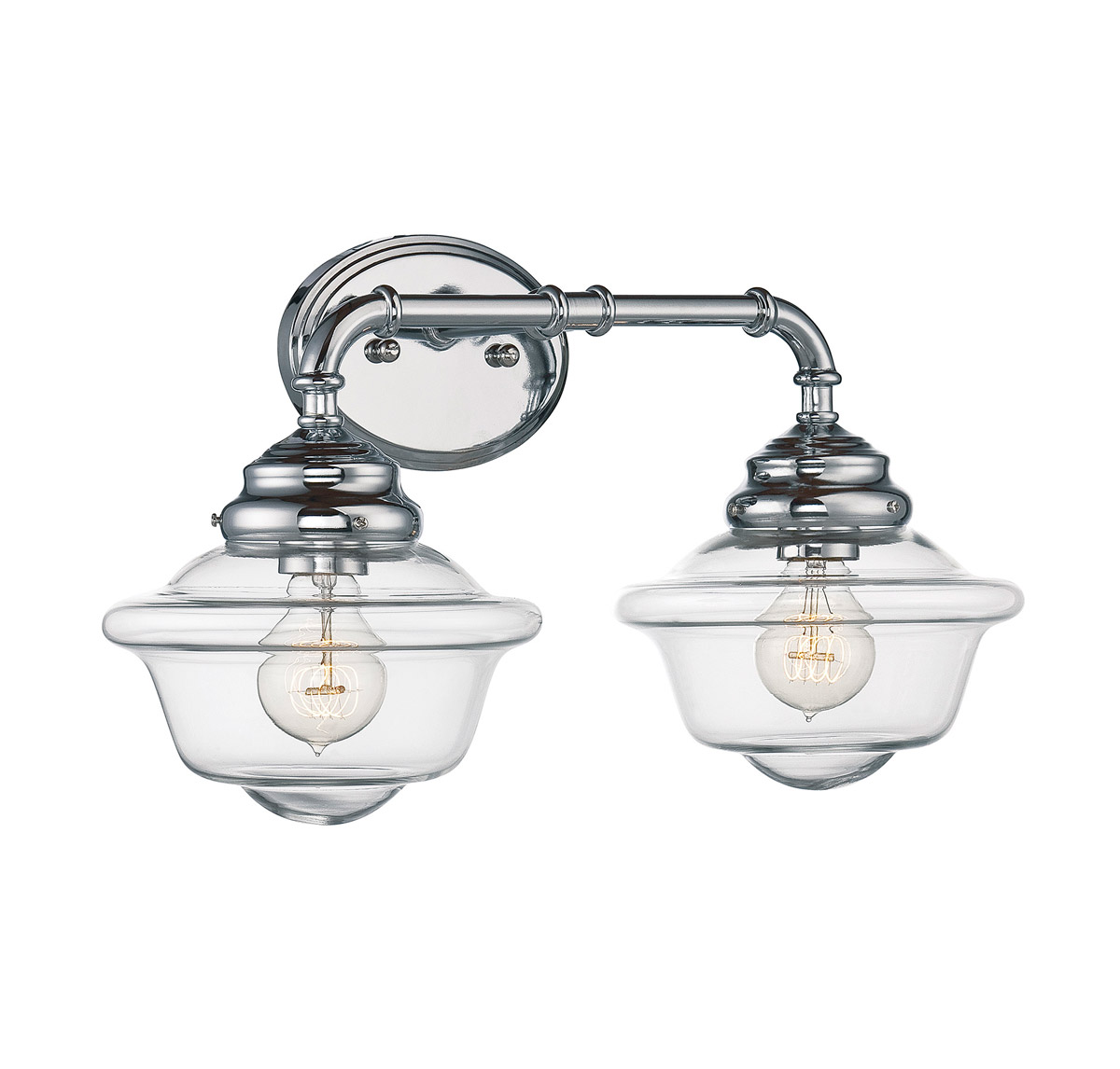 Bathroom Vanity 2 Light With Chrome Finish Incandescent Bulbs 20 inch