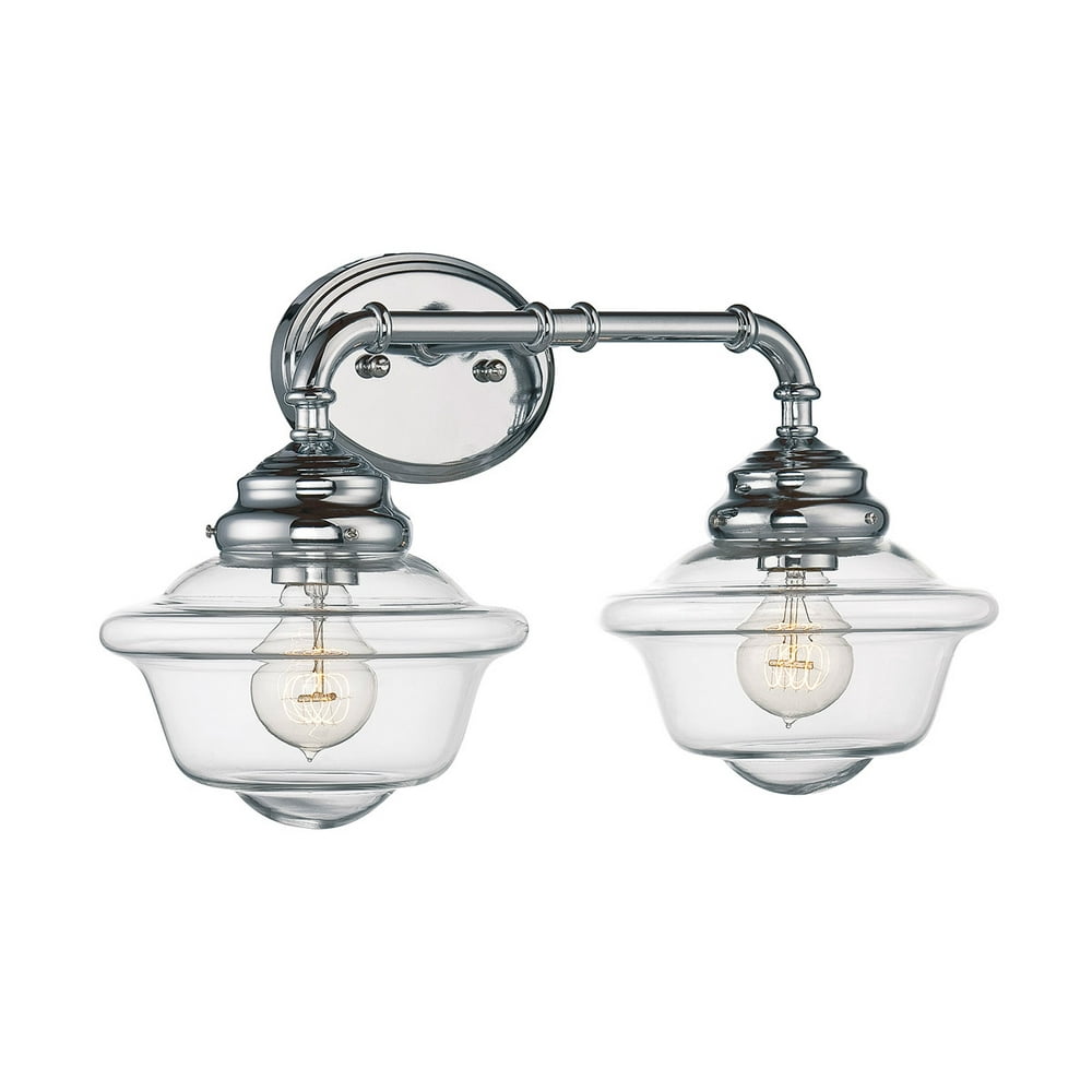 Bathroom Vanity 2 Light With Chrome Finish Incandescent Bulbs 20 inch