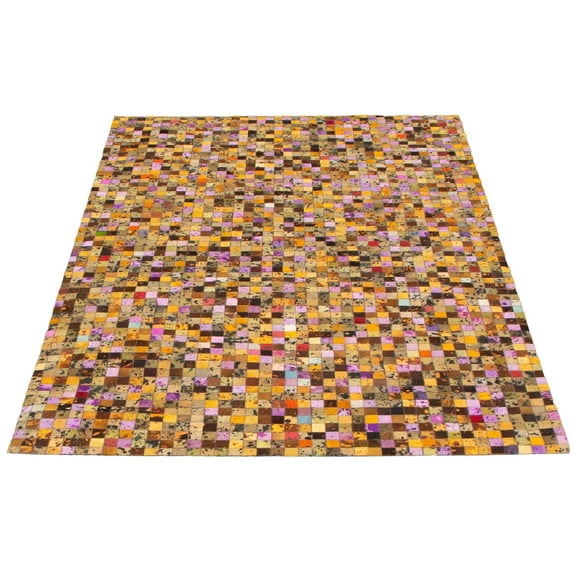 ECARPETGALLERY Tapis Fait à la Main pour Salon, Salle à Manger et Chambre à Coucher Contemporain Collection Patchwork en cuir 5'2" x 8'3" en Brun