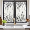 thumbnail image 3 of Grey Eucalyptus Window Privacy Film, Botanical Leaves Aesthetics Flowers Static Cling UV Sun Blocking Tint Film Heat Control Windows Films for Bedroom Bathroom, Window Stickers 17.7"x39.3", 3 of 8