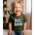 thumbnail image 4 of Trendy Checkered Big Bro Shirt for Boys New Big Brother Sibling T-Shirt Military Green Shirt 12 Months, 4 of 5