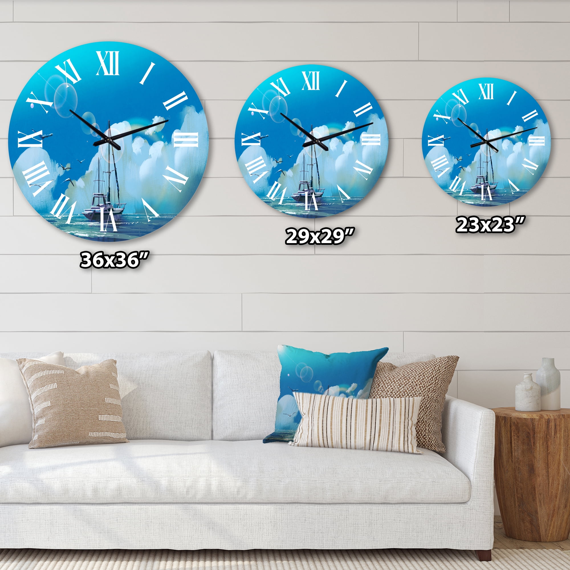 Designart 1 in Coastal Wall Clock