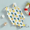 thumbnail image 2 of B930G-Mameluco De Verano Para Niñas/Traje De Baño Sin Mangas Con Estampado De Piña/Cuello, 2 of 3
