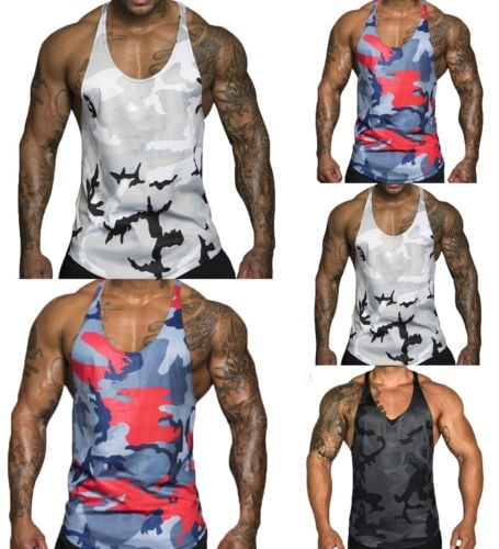 Men´s Bodybuilding Stringer Tank Top Workout Sport Fitness Vest Shirt ...