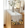 thumbnail image 5 of Table Runner 108 Inches Long for Kitchen Dining, Yellow Floral Spring Dresser Scarf Farmhouse, Dining Table Decorations for Wedding/Parties, Summer Rustic Botanical Vintage Wood 13 x 108 In, 5 of 9