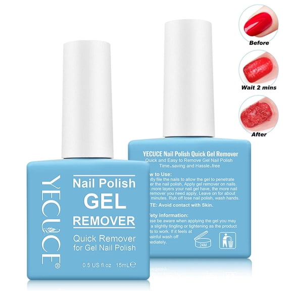 Gel Nail Polish Remover, Gel Polish Remover for Nails, No Need for Foil, Quick & Easy Polish Remover In 3-5 Minutes, No Need Soaking Or Wrapping - 2Pack