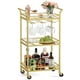 thumbnail image 1 of Carrito de bar VASAGLE Home Serving con estante de 3 niveles de acero dorado pálido, 1 of 9