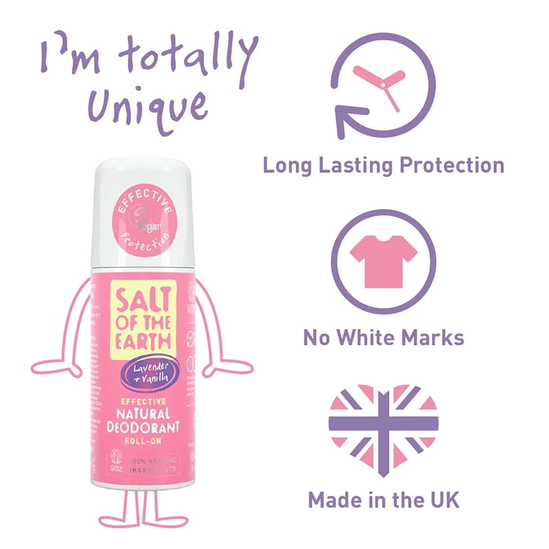 Salt of The Earth Lavender Vanilla Roll-on Deodorant 75ml (Pack of 3)