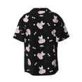 thumbnail image 6 of PAYOHTO Pink French Bulldog Footprints Paws Mens Hawaiian Casual Short-sleeved Shirt Tropical Summer Beach Button Down Shirts, 6 of 7