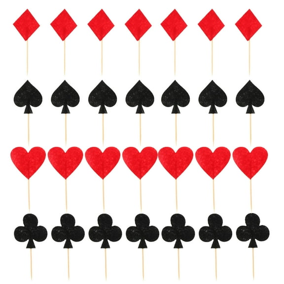 OUNONA 40 Pcs Poker Card Insertion Party Toppers Decoration Decorations Supplies