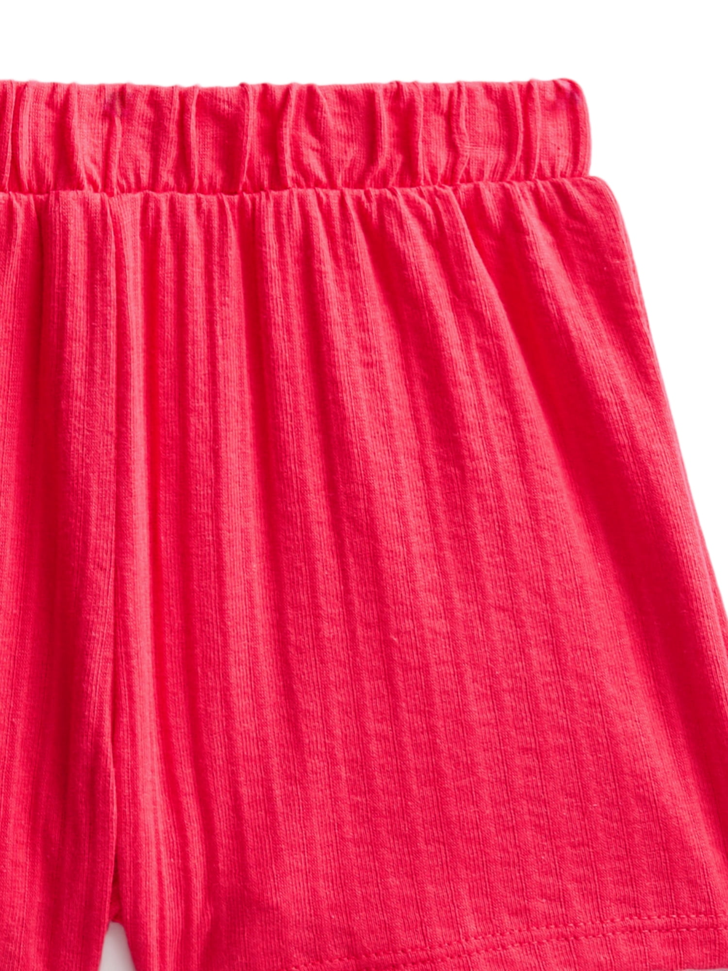 Wonder Nation Toddler Girls Patriotic Ribbed Tank Top and Shorts 2-Piece Set, Sizes 12M–5T