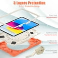 thumbnail image 2 of Dteck Case for iPad 10th Generation 2022 with Adjustable Shoulder Strap Heavy Duty Hybrid Shockproof Rotatable Kickstand Hand Strap Rugged Case,Livingcoral, 2 of 7