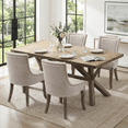 thumbnail image 2 of Dining Chairs Set of 2, LEGAHOME Farmhouse Upholstered Dining Side Chairs with High Back, Kitchen Chairs with Solid Wood Legs, Beige, 2 Pcs, 2 of 8