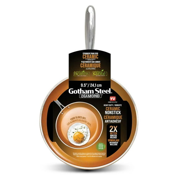 Gotham Steel Diamond Copper 9.5” Nonstick Fry Pan Ti-Cerama Coating Skillet – Oven and Dishwasher Safe Cookware