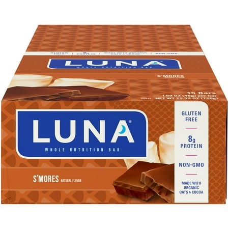 Luna Whole Nutrition Bar, S'Mores, 1.69 Oz, 15 Ct