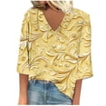 thumbnail image 3 of Jsaierl Short Sleeve Tops for Women Summer Holiday Shirts V Neck Workout Tunic Blouses Trendy Print T Shirts Top S-2XL, 3 of 6