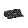 thumbnail image 3 of HomeStock Modern Minimalism Casual Woven Pattern 52" x 67" Woven Handloom Throw, Cozy Throw Blanket for Living Room Spaces-Color:Black, 3 of 10