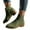 Army Green, variant on BRGZLK Four Seasons Thick Heel Low Heel Solid Color Low Top Side Zipper Hooded Women's Short Boots