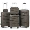 thumbnail image 1 of Joyway - Ensemble de Bagages 5 Pcs en PP à Coque Rigide, Valise à Roulettes Pivotantes avec Cadenas TSA - (Bagage Cabine Extensible 20 Pouces) (24 Pouces 28 Pouces) pour l'École, les Voyages, la Fin de Semaine, 1 of 7