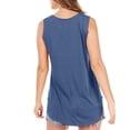 thumbnail image 5 of OIOLOYJM Womens Loose Fit Casual Flowy Tank Tops Square Neck Trendy Sleeveless Pleated Front Summer Tops Clothes Spring Vacation Beach Outfits Blue M, 5 of 5
