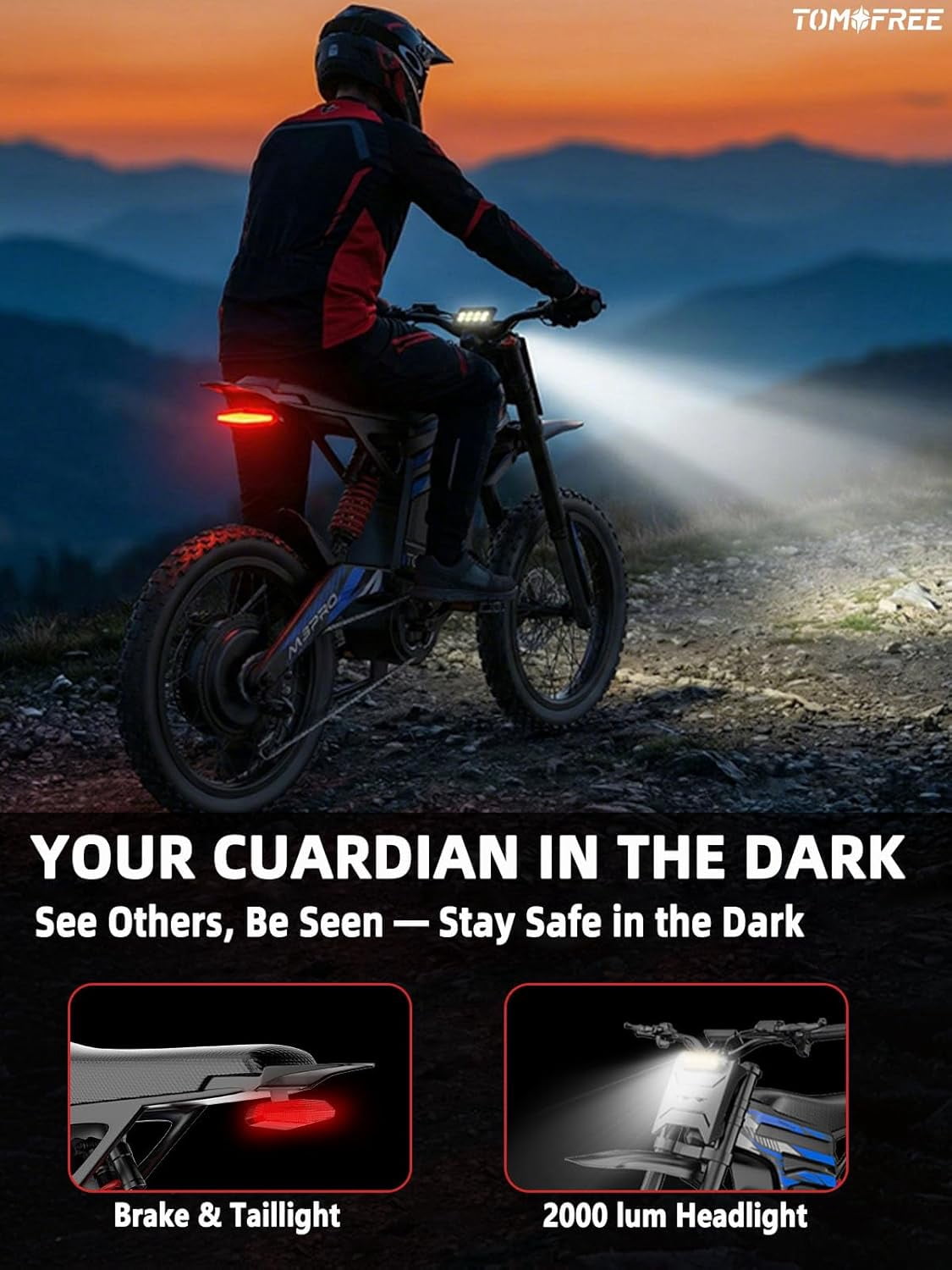 Electric Dirt Bike, Peak 6500W Motor, Max 50MPH/80Miles Electric Motorcycle for Adults, 72V/30AH Electric Bike, 4-Piston Hydraulic Disc Brakes, 5A Fast Charging 19'' Off-Road Tire for All Terrain