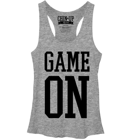 Women's CHIN UP Game On Racerback Tank Top Gray Heather Small