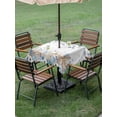 thumbnail image 4 of Outdoor Tablecloths with Umbrella Hole & Zipper, Blue Beige Coastal 54x54 Inch Square Tablecloths, Beach Starfish Summer Eucalyptus Waterproof Table Cloth, Patio/Pool/Picnic Table Covers, 4 of 8