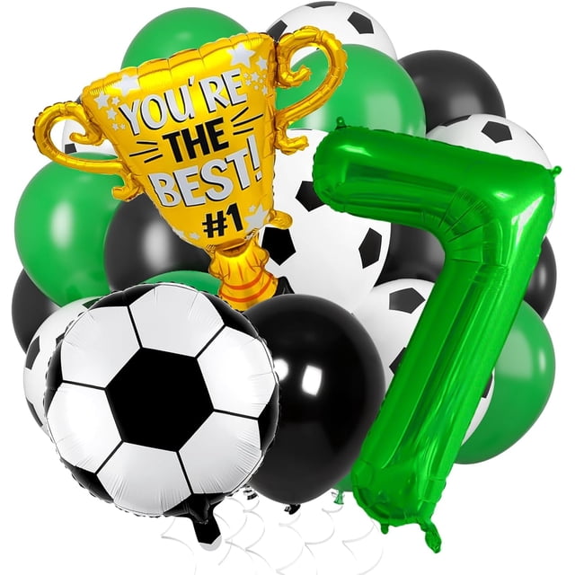 Yanonmyfd Soccer Balloons Set 11 Pcs, Football Balloons Party Decorations Gold Winner Trophy Balloon USA Patriotic Anniversary World Cup Soccer Sports Theme Party Decorations,Soccer7