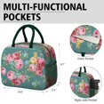 thumbnail image 6 of Lunch Bag Lunch Box for Women Reusable Insulated Lunch Cooler Bags,Large Capacity for Work Travel Picnic,Water-Resistant Pioneer Colorful Floral Lunch Tote Bag Gifts for Woman Mom Dark-green, 6 of 6