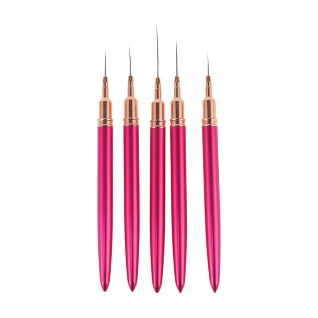 Conjunto Único de 1 Kit de Pinceles Finos para Arte de Uñas para Diseño de Uñas Color Rosa Rojo