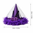 thumbnail image 3 of IAJDKMEK Halloween Witch Hat with Feather – Decoration Costume Party Wizard Hat for Women Halloween Costumes Dress Up, 3 of 7