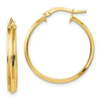 Primal Gold 14 Karat Yellow Gold Large 3mm Hoop Earrings