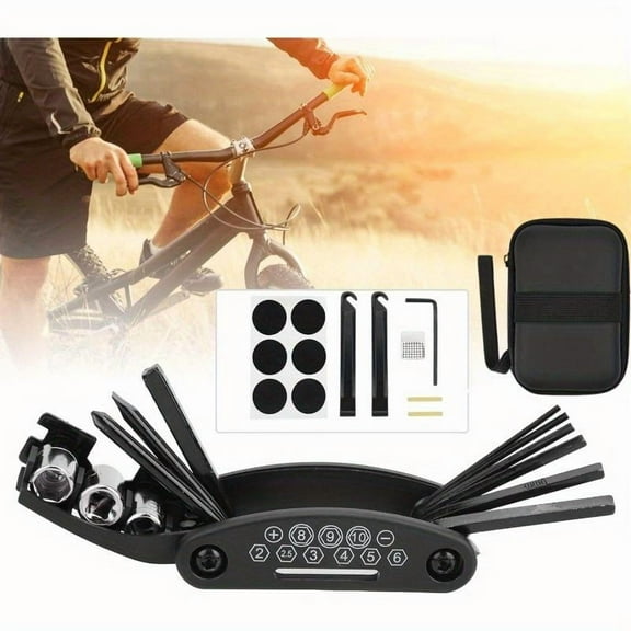 Bike Repair Tool Kits - Bicycle Repair Bag & 120 PSI Bike Pump or Saddle Bag Set, with 16 in 1 Bicycle Multitool, Bike Tire Levers Wrench, Portable Patches Fixes - Practical Cycling Accessories