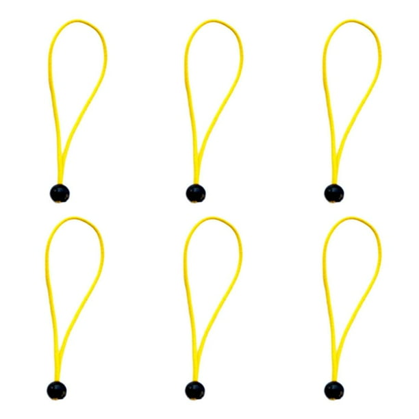 6pcs 3mm 15cm Bola Cuerda Bungee para toldo de servicio Amarillo shamjiam Pelota Bungee Rope 6 "
