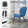 thumbnail image 6 of Hawsaiy Modern Velvet Dining Chairs Set of 6,Upholstered Armless Chairs with Metal Legs and Thick Cushions,Blue, 6 of 8