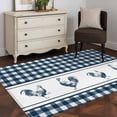 thumbnail image 3 of Area Rug for Living Room, Farmhouse Blue Plaid Non-Slip Indoor Large Carpet for Bedroom/Dining Room, Vintage Country Cock Checkered Washable Low-Profile Rectangle Floor Mat Runner Rugs - 2.7 x 5 Ft, 3 of 8