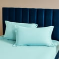 thumbnail image 5 of Ntbay 2 Pack 1800 Thread Count Cotton Standard Pillow Shams, Super Soft and Breathable Oxford Pillowcases for Bed, 20"x26", Aqua, 5 of 5