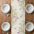 thumbnail image 4 of Table Runner 108 Inches Long for Kitchen Dining, Pink Purple Flower Dresser Scarf Farmhouse, Dining Table Decorations for Wedding/Parties, Spring Vintage Country Floral Leaf Plant 13 x 108 In, 4 of 8