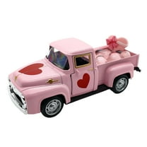 nvzhuang Pickup Truck Model Openable Doors Love Heart Design Vintage Car Figurine for Mother's Day Valentine's Day Decor Present