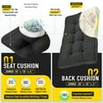 thumbnail image 3 of SUNROX Memory Foam Jumbo Rocking Chair Cushions, Set of Seat & Back Cushion with Ties for Indoor/Outdoor Rocker, FadeShield Water Resistant Non Slip Durable Tufted Pads, 2 Piece, Midnight, 3 of 7