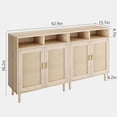 thumbnail image 2 of Set of 2 Sideboard Buffet Storage Cabinet, Rattan Kitchen Cabinet with 2 Doors/Shelf, Accent Modern Dining Living Room Entry Hallway Coffee Bar Furniture for Home Decor,36''H, 2 of 7