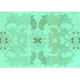thumbnail image 1 of Ahgly Company Machine Washable Indoor Rectangle Abstract Turquoise Blue Modern Area Rugs, 6' x 9', 1 of 4