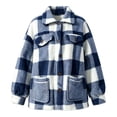 thumbnail image 5 of FchengtaiS Sherpa Fleece Jackets For Women Fuzzy Button Down Plaid Coats Fall Winter Warm Outerwear With Pocket, 5 of 7