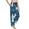 thumbnail image 3 of Cauagu Alpaca Astronaut in Space Pajama Pants for Women Loose Fit Wide Leg Trouser Pants Casual Elastic Waist Drawstring Lounge Pants, 3 of 6