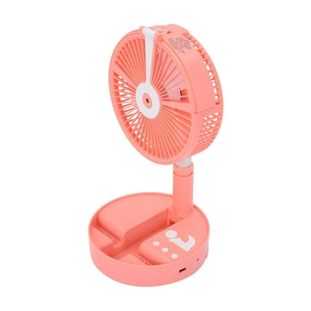 

Mortilo Wall mounted fan Folding Pedestal Stand Fan Mini Telescopic Fan USB Rechargeable Table Floor Fan Home kitchen home appliances Pink Plastic