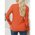 thumbnail image 2 of SHEWIN Womens Tops Trendy Dressy Casual Long Sleeve Crewneck Basic T Shirts Solid Loose Textured Fall Blouses Outfits, 2 of 9