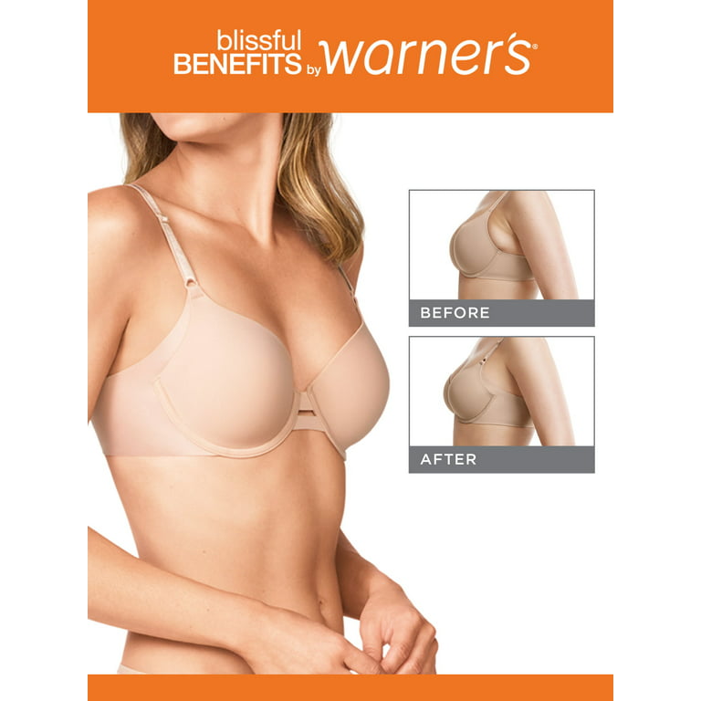 Warner's Women's Blissful Benefits Underarm-Smoothing with Seamless Stretch  Wireless Lightly Lined Comfort Bra Rm3911w